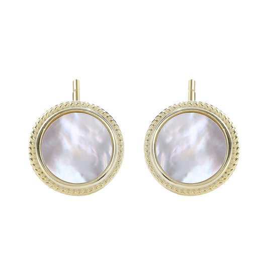 Sweet White Shell Sterling Silver Stud Earring