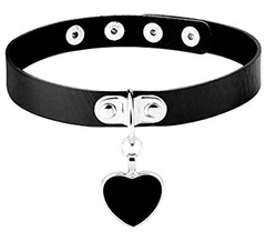 Heart Punk Leather Choker Necklace A