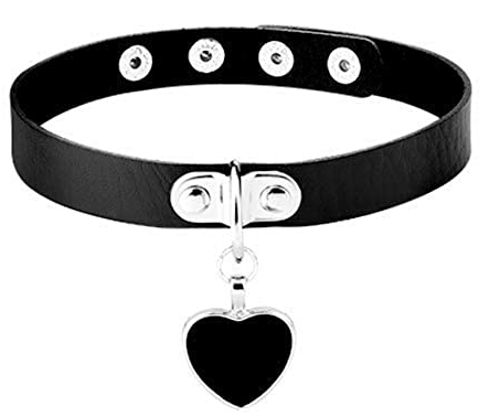 Collier ras de cou en cuir Heart Punk A