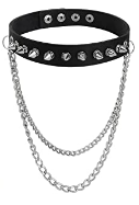 Collier tour de cou chaîne gothique en cuir punk réglable