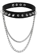 Adjustable Punk Leather Gothic Chain Choker Necklace