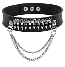 Collier ras du cou en cuir punk clouté réglable