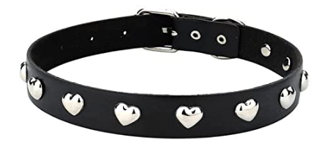 Adjustable Punk Leather Gothic Heart Choker Necklace
