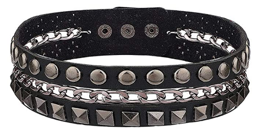 Adjustable Studded Punk Leather Choker Necklace