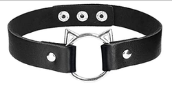Adjustable Punk Leather Gothic Choker Necklace