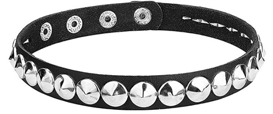Adjustable Studded Punk Leather Choker Necklace