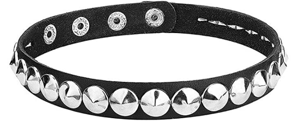 Adjustable Studded Punk Leather Choker Necklace