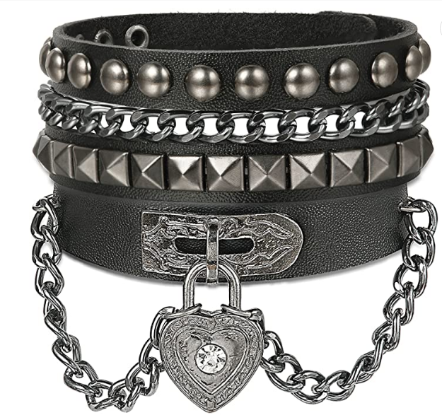 Unisex Punk Rock Leather Bracelet