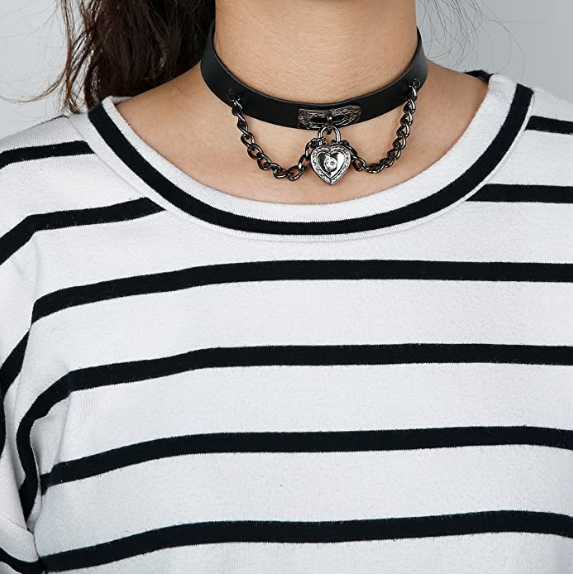 Unisex Heart Choker Collar Necklace