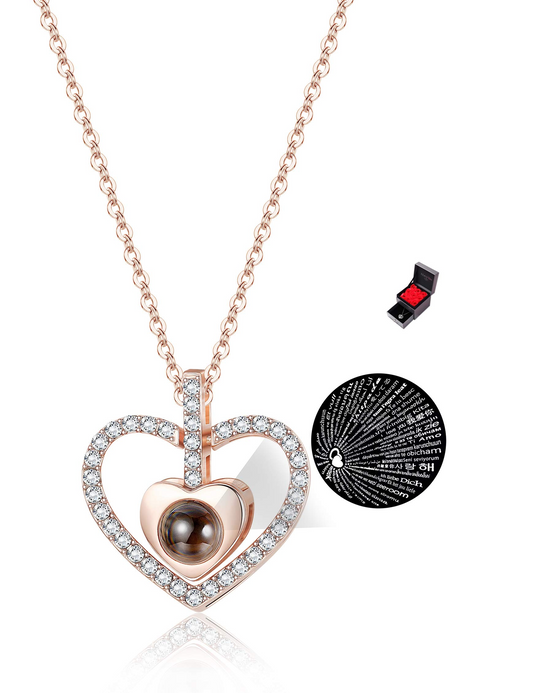100 Languages I Love You Heart Necklace