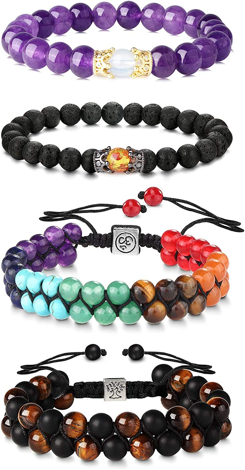 Couples Friendship Natural Lava Rock Bead Bracelets