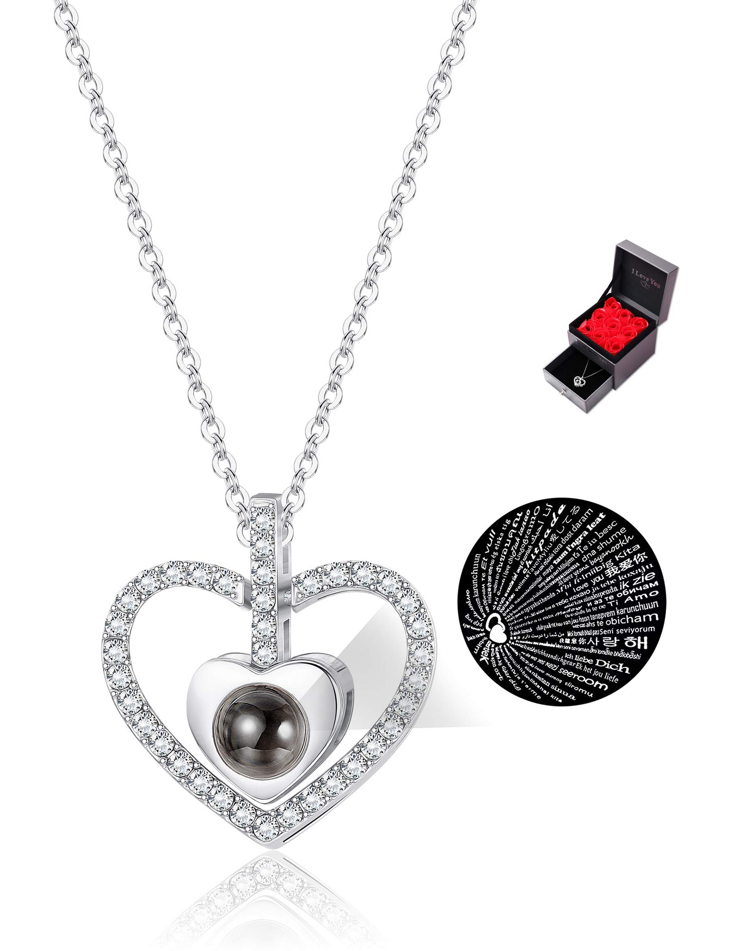100 Languages I Love You Heart Necklace