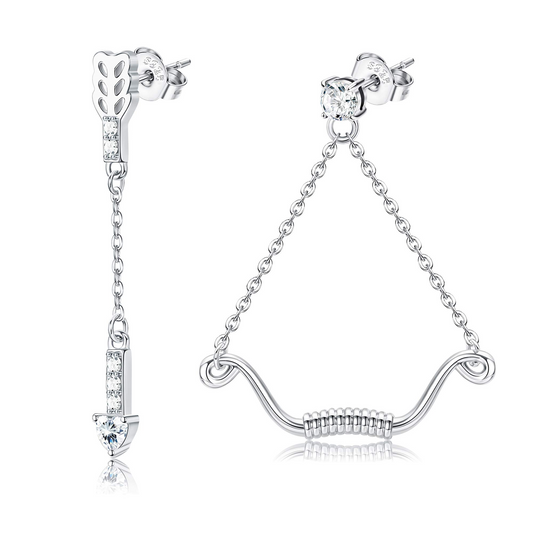 Cupid Love Arrow Chain Dangle Earrings