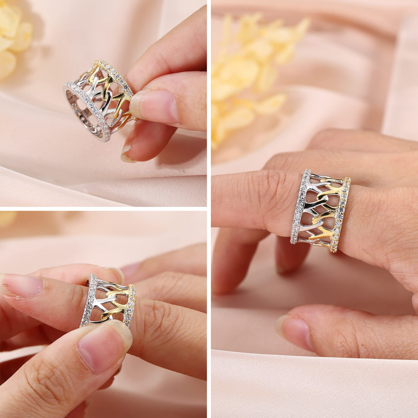 Two-color Celtic Wedding Rings