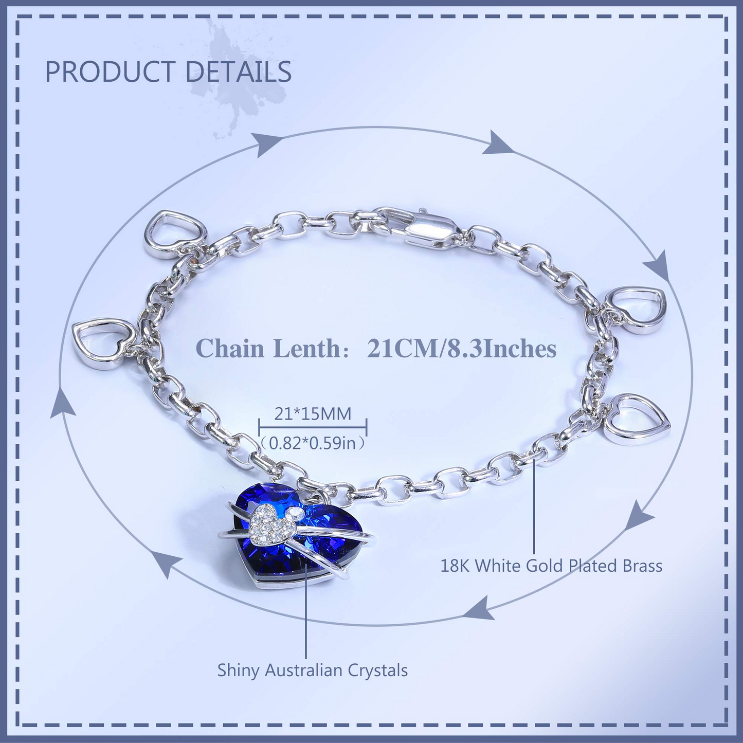 Wrapped Heart Charm Bracelet