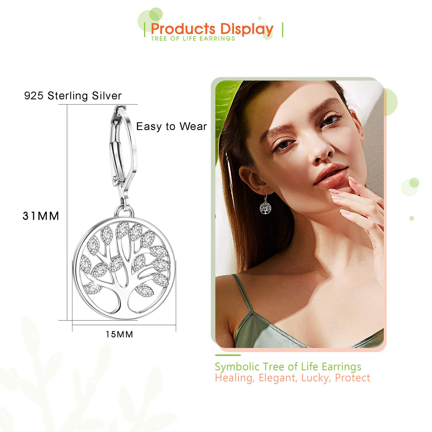 Tree of Life Hoop Earrings