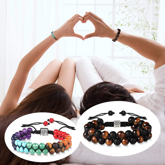 Couples Friendship Natural Lava Rock Bead Bracelets