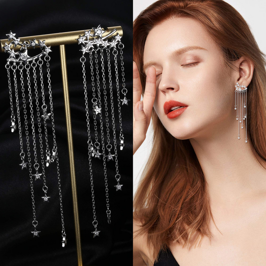 Stars Long Tassel Earrings