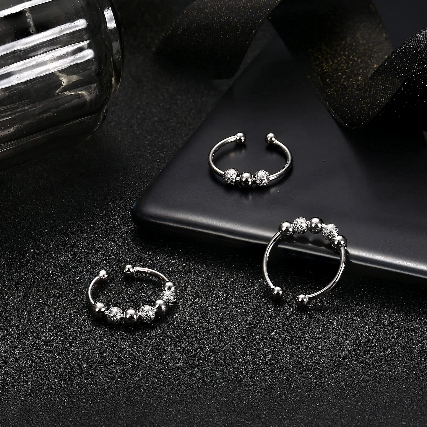Anxiety Adjustable Spinner Bead Ring