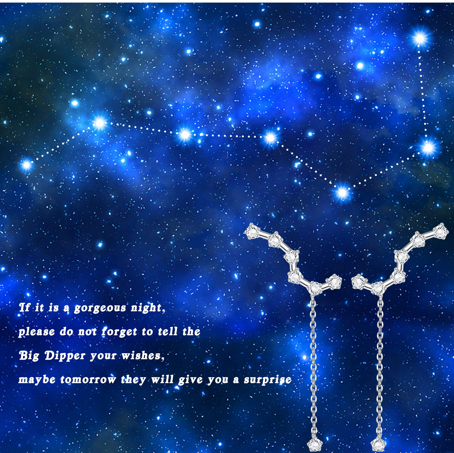 Chain Dangle Constellation Earrings