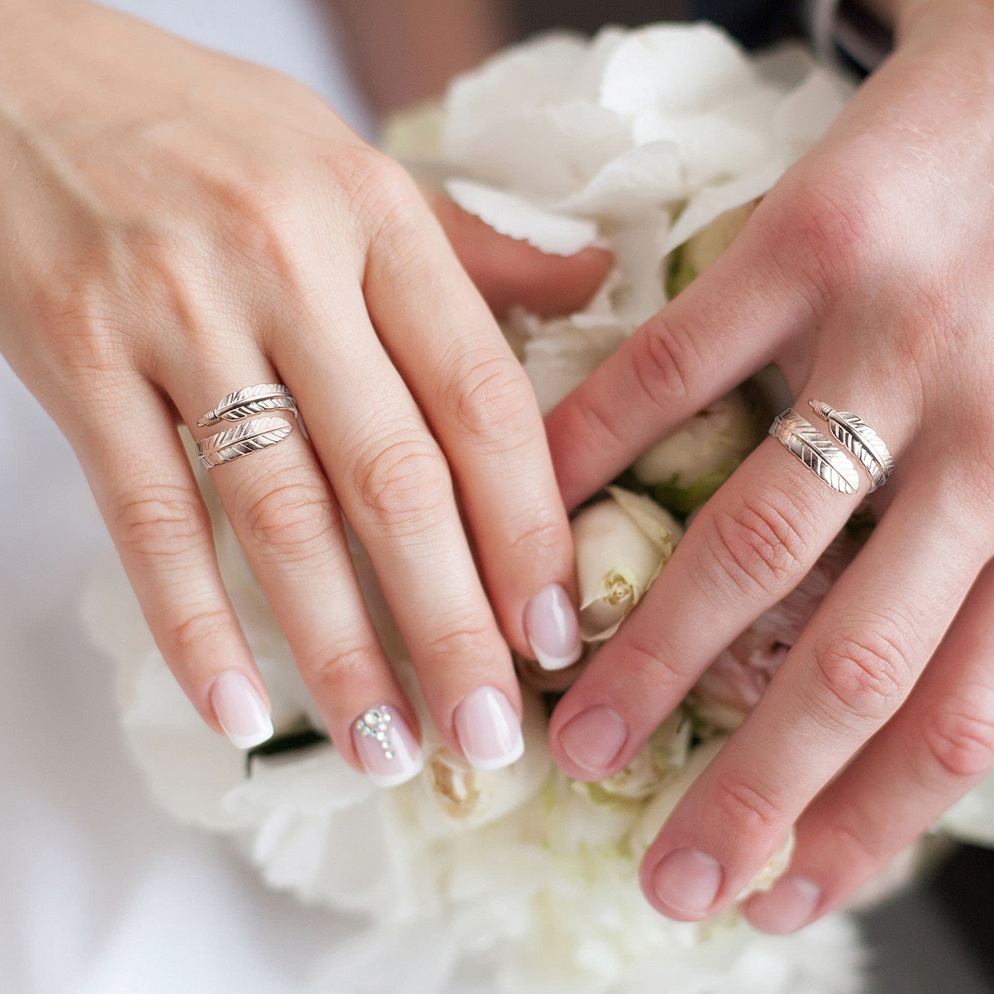 Adjustable Angel Wings Leaf Ring