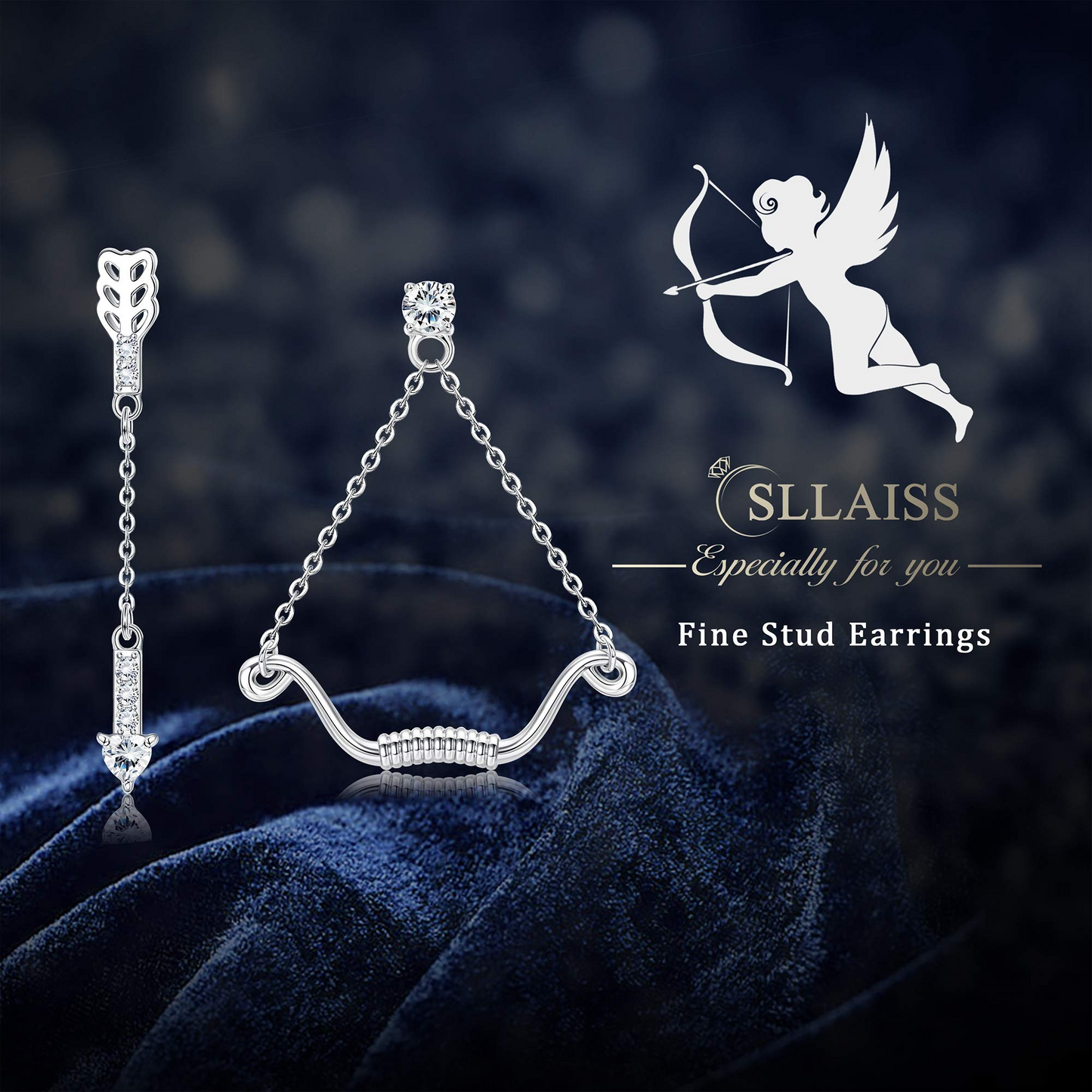Cupid Love Arrow Chain Dangle Earrings