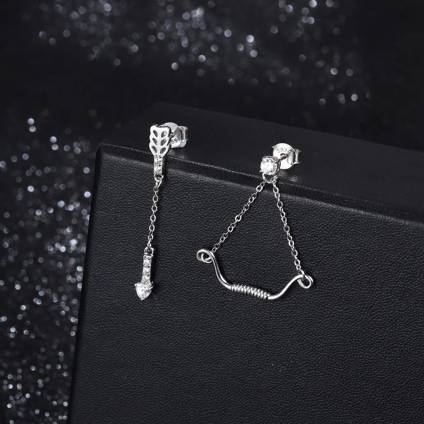 Cupid Love Arrow Chain Dangle Earrings