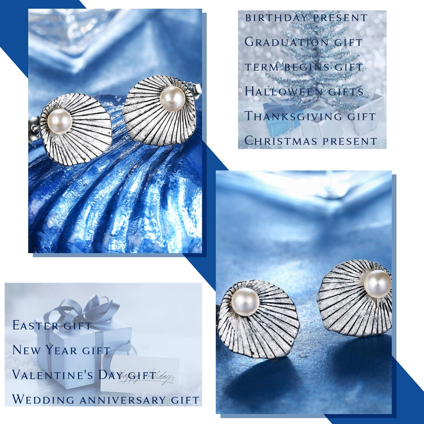 Summer Beach Shell Pearl Earrings