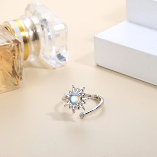 Anxiety Spinner Fidget Adjustable Sunflower Ring