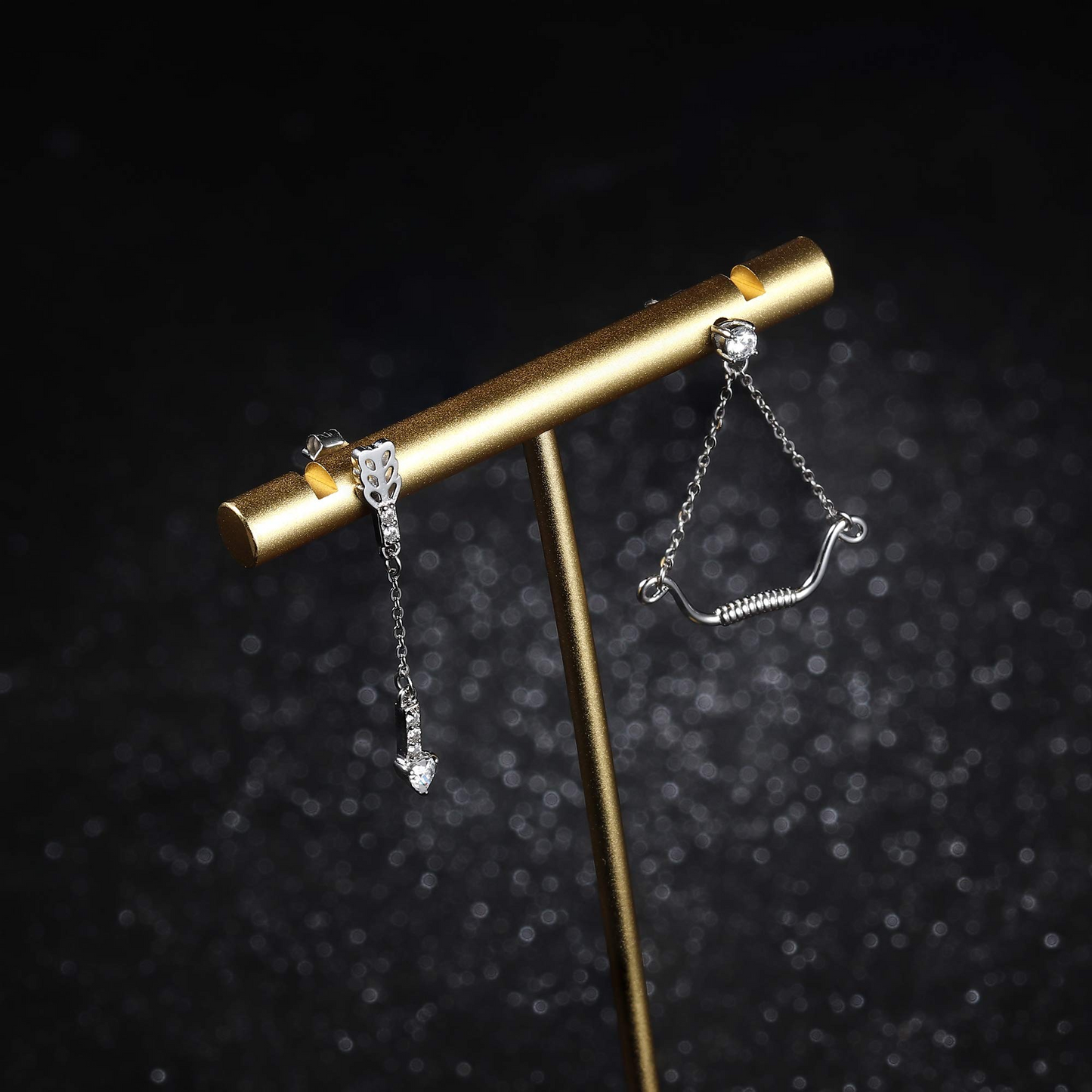 Cupid Love Arrow Chain Dangle Earrings