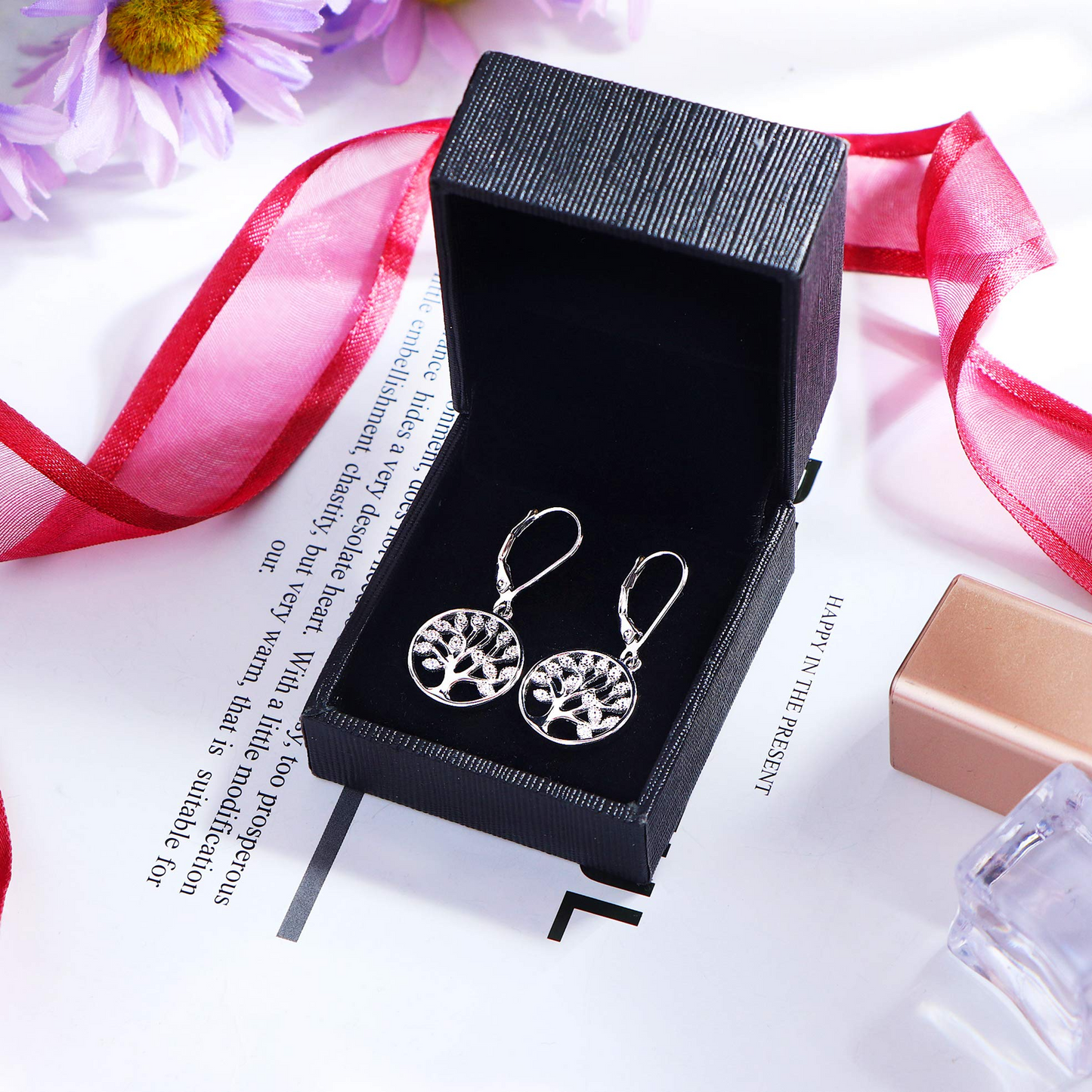 Tree of Life Hoop Earrings