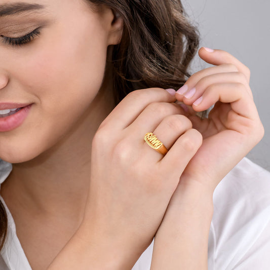 Throwback Custom Name Ring
