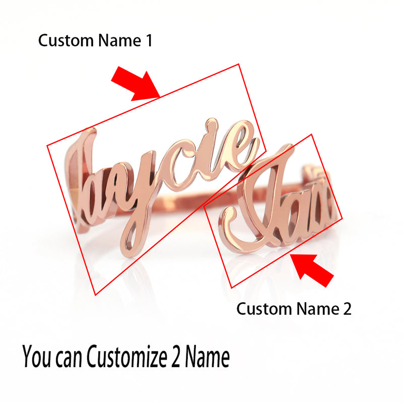 2 Names Customized Name Ring