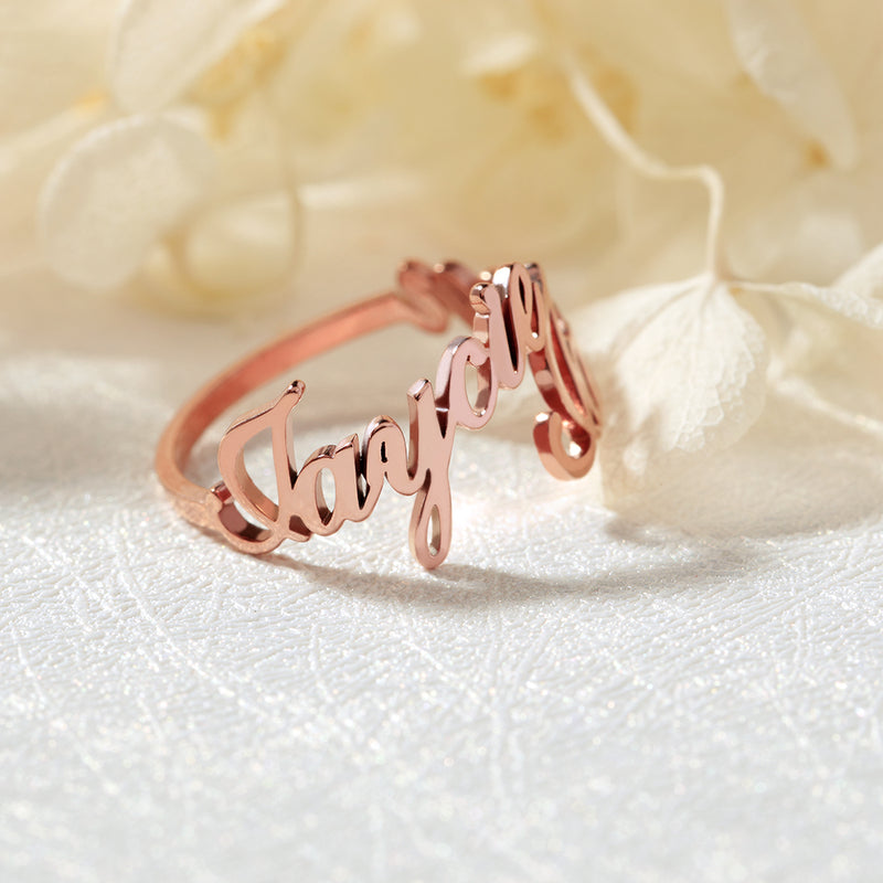 Personalized Spiral Style Rose Gold Heart Name Ring For Women Adjustable  Anel Design Perfect Christmas Gift And BFF Icebox Jewelry From Rocketer,  $15.04 | DHgate.Com