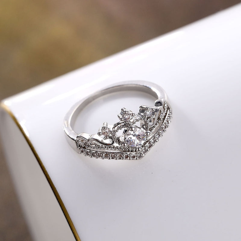 Sterling Silver Princess Crown Ring (Rose Gold Plated) (5) - Walmart.com