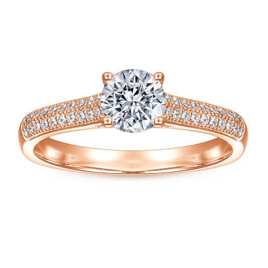 Bague ronde en argent sterling avec zircon