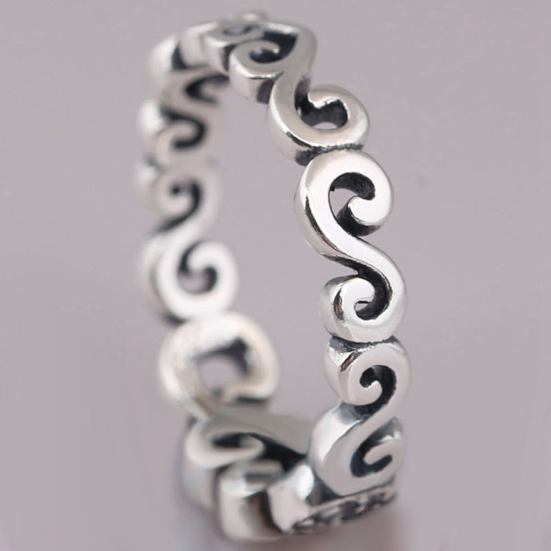 Sanskrit Heart-shaped Sterling Silver Ring
