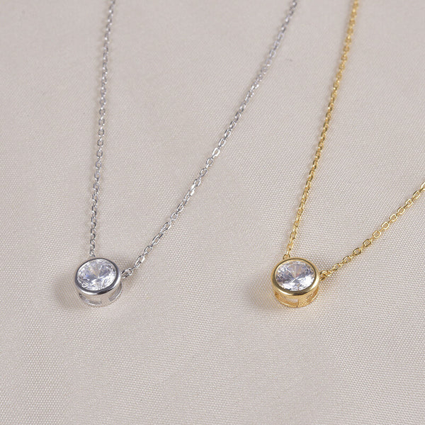 Simple round Sterling Silver Necklace