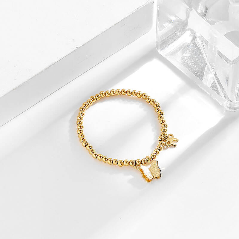 Simple Stretchy Gold Stainless Steel Bracelet